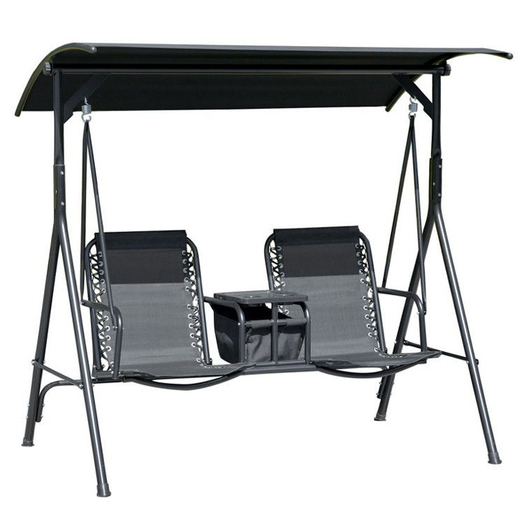 Moderne schommelstoel 67,7&quot;D x 44,1&quot;W x 65&quot;H met bekershouer en verstelbare schaduw
