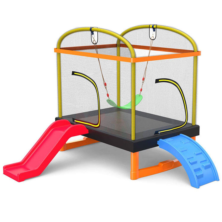 Kinderen Fitness Unisex ijzeren frame Indoor Outdoor Trampoline met klimladder en glijbaan