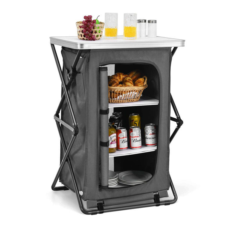 Buitenmeubilair Opvouwbare draagbare tafel voor tuincamping Draagbare opslagkas