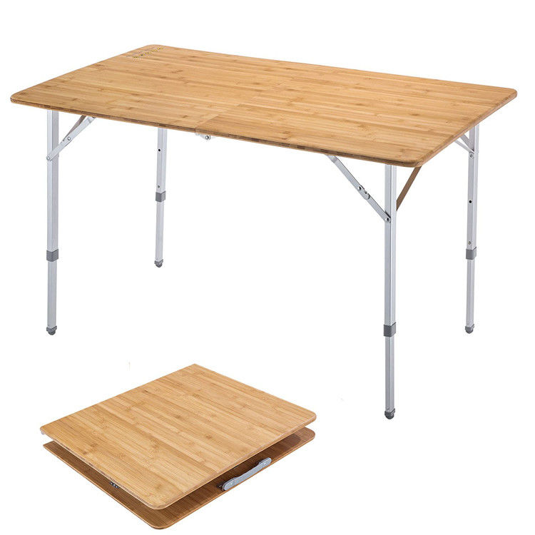 120 x 70 cm tafeltop tuin terras bamboe aluminium opvouwbare tafel voor picknicken camping dineren