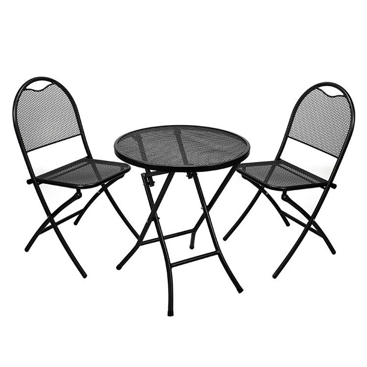 Outdoor Cafe Bistro Patio Custom Logo Eettafel en stoelen met stapelbaar ontwerp