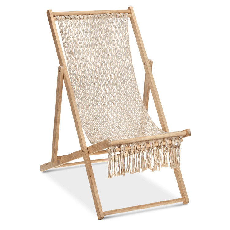 Custom logo borduurwerk of drukwerk Outdoor Patio Camping Zwemtouw Woven Canvas Chair