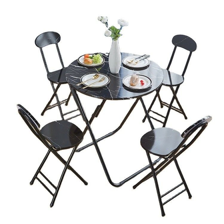 Outdoor Camping Bistro Cafe Balkon Tuin Patio Metalen Houten Ronde Draagbare Opvouwbare Tafel voor Feest